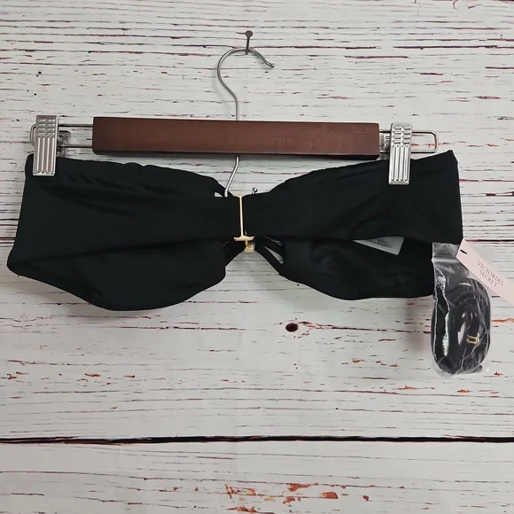 NWT Victoria Secret Black Strappy Bikini Set Top Size M Bottoms size S - Picture 10 of 17